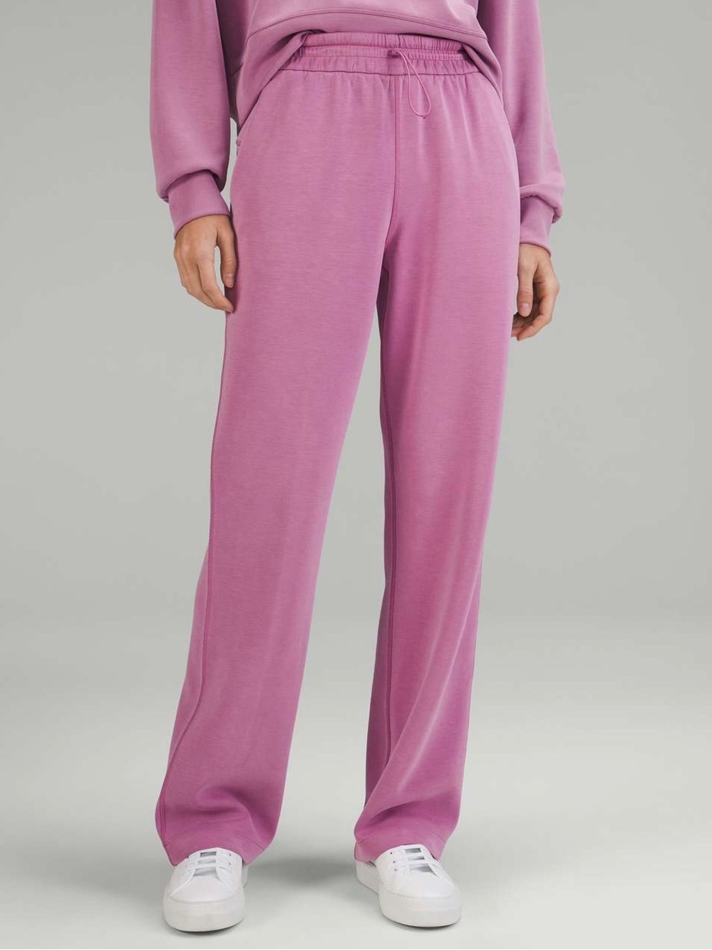 Lululemon Softstreme High Rise Pant Velvet Dust Pink Lounge Wide Leg 6
